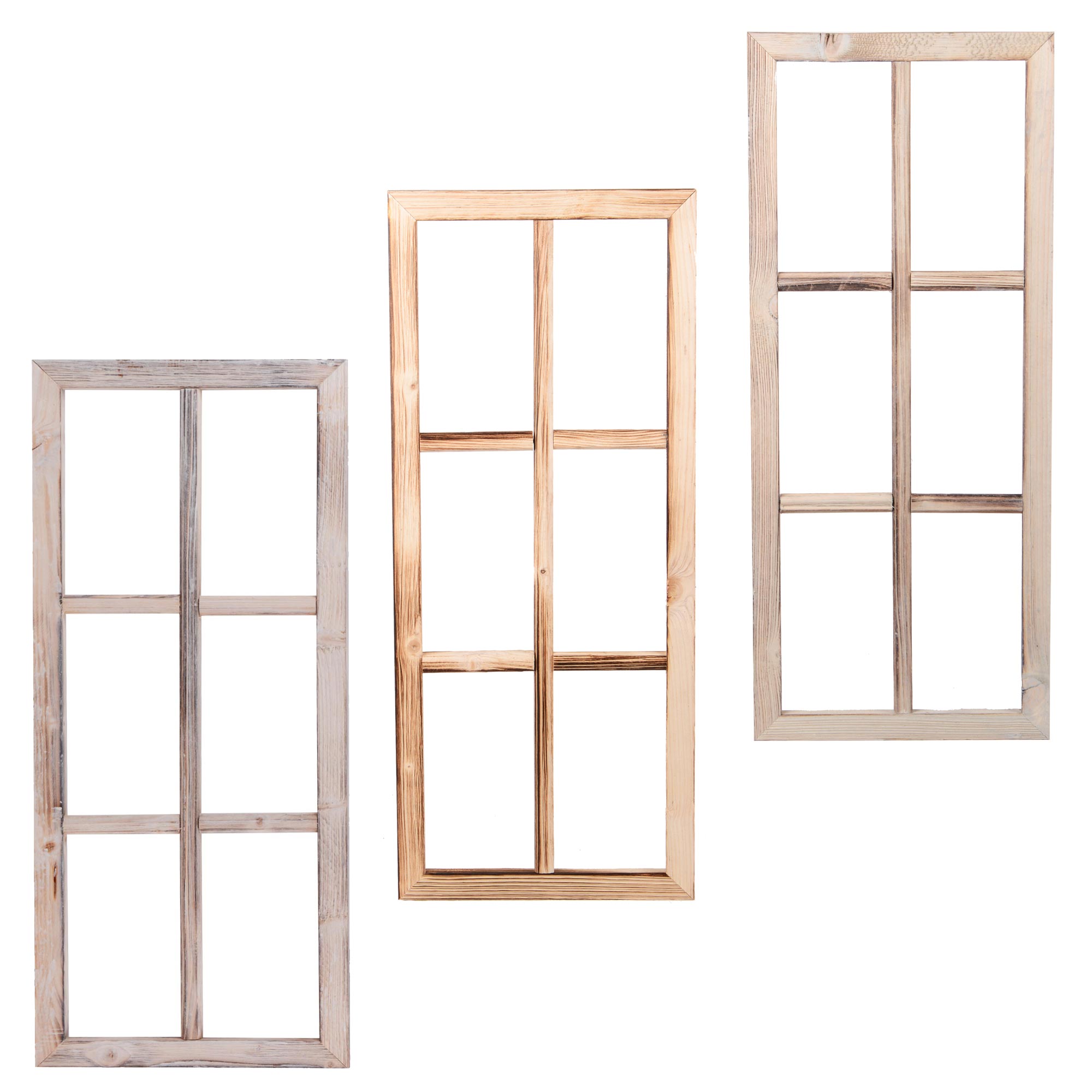 UNUS Fenster Holz Fensterrahmen Vintage Holzfenster Shabby Wanddeko 76x32x2cm