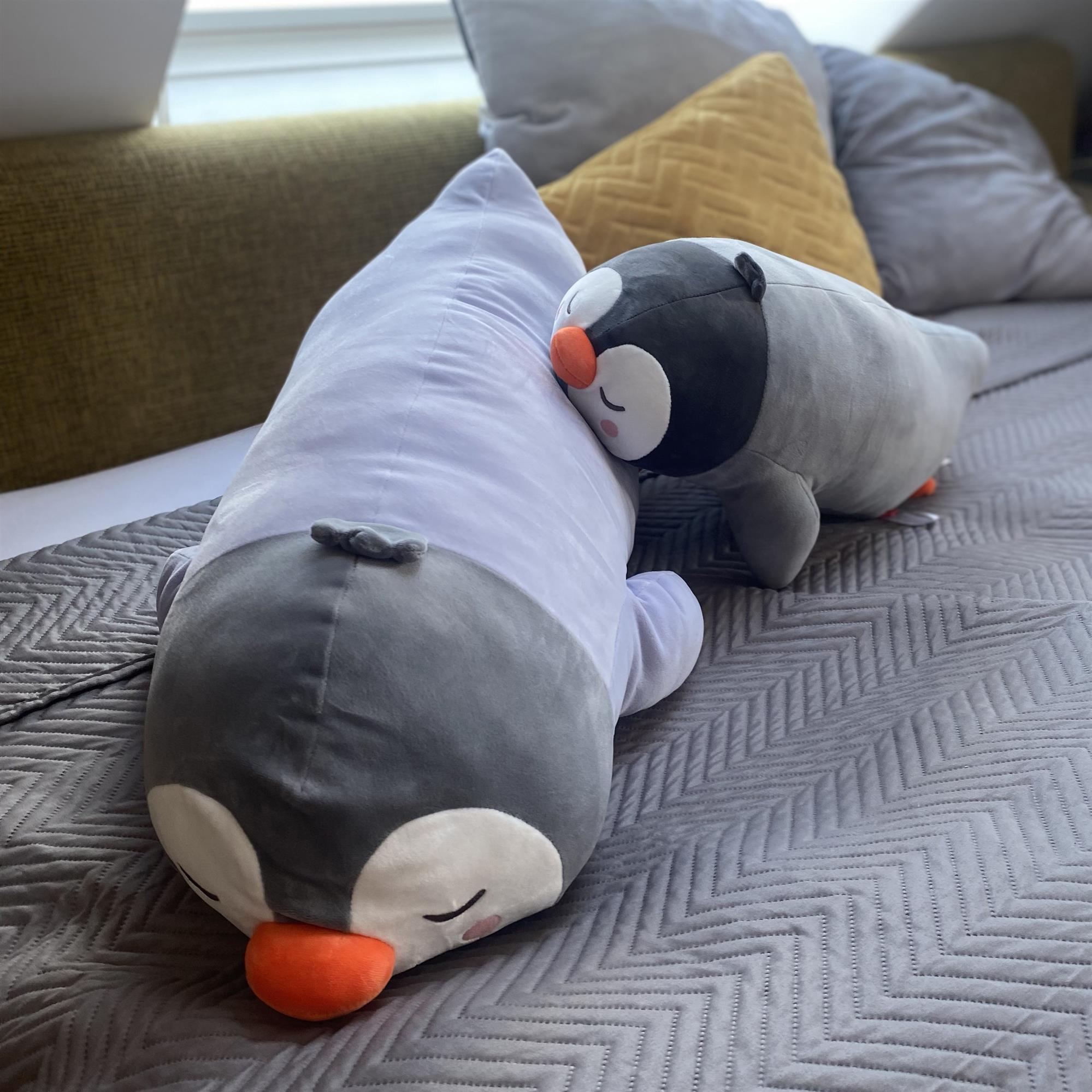 UNUS&reg; Seitenschläferkissen Stillkissen Pinguin Kissen Grau Hellblau